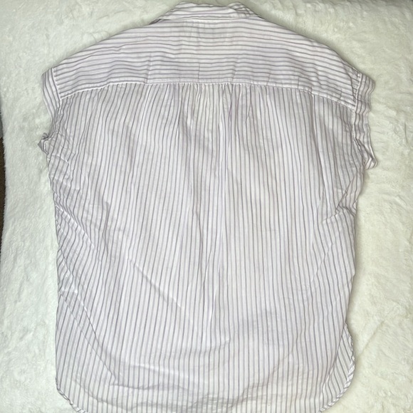 Madewell Central Shirt in Lavender Stripe Size XS - Picture 9 of 9